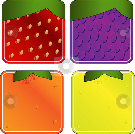 To use this stock image in your creative project, please select the size you need over to the right and click the "Add to Cart" button.
Your downloaded image will come with the Cutcaster watermark removed so don’t worry about the watermark you see on this page. Squared Fruits Collection stock vector clipart, Set of 4 squared fruits: strawberry, grapes,orange,lemon or lime by Augusto Cabral Graphiste Rennes