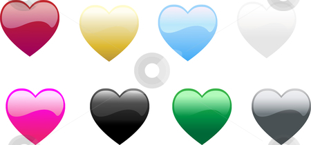 To use this stock image in your creative project, please select the size you need over to the right and click the "Add to Cart" button.
Your downloaded image will come with the Cutcaster watermark removed so don’t worry about the watermark you see on this page. Colored hearts stock vector clipart, Set of 8 colored hearts, no transparencies, totally editable by Augusto Cabral Graphiste Rennes