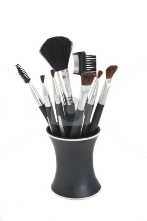 To use this stock image in your creative project, please select the size you need over to the right and click the "Add to Cart" button.
Your downloaded image will come with the Cutcaster watermark removed so don’t worry about the watermark you see on this page. Cosmetic Brushes in Stand stock photo, Cosmetic brushes of various styles in black stand, all isolated against a white background. by Steve Carroll