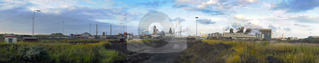 To use this stock image in your creative project, please select the size you need over to the right and click the "Add to Cart" button.
Your downloaded image will come with the Cutcaster watermark removed so don’t worry about the watermark you see on this page. Steelworks panorama stock photo, A panorama of a steel plant, with from left to right, the process flow from iron ore and coal, via the blast furnace process to the oxygen steel plant by Corepics VOF