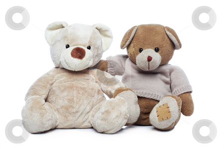 To use this stock image in your creative project, please select the size you need over to the right and click the "Add to Cart" button.
Your downloaded image will come with the Cutcaster watermark removed so don’t worry about the watermark you see on this page. Two Teddy bears hugging each other over white background stock photo, Two Teddy bears hugging each other over white background by Ivelin Radkov
