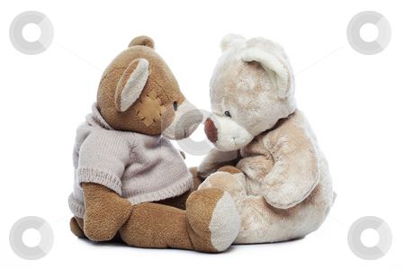 To use this stock image in your creative project, please select the size you need over to the right and click the "Add to Cart" button.
Your downloaded image will come with the Cutcaster watermark removed so don’t worry about the watermark you see on this page. Two Teddy bears looking each other over white stock photo, Two Teddy bears looking each other over white background by Ivelin Radkov
