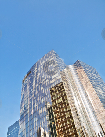 To use this stock image in your creative project, please select the size you need over to the right and click the "Add to Cart" button.
Your downloaded image will come with the Cutcaster watermark removed so don’t worry about the watermark you see on this page. Skyscrapers stock photo, Skyscrapers under blue sky with reflection on glass by Laurent Dambies