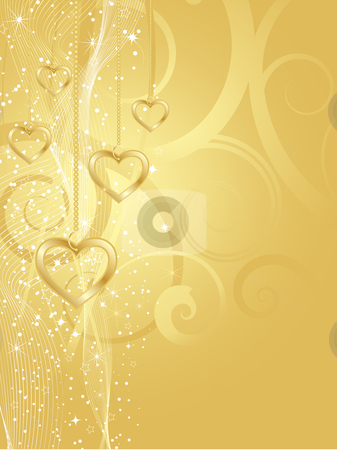 To use this stock image in your creative project, please select the size you need over to the right and click the "Add to Cart" button.
Your downloaded image will come with the Cutcaster watermark removed so don’t worry about the watermark you see on this page. Golden hearts stock vector clipart, Decorative background with golden hearts by Kirsty Pargeter