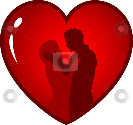 To use this stock image in your creative project, please select the size you need over to the right and click the "Add to Cart" button.
Your downloaded image will come with the Cutcaster watermark removed so don’t worry about the watermark you see on this page. Loving couple stock vector clipart, Silhouette of a loving couple in heart by Kirsty Pargeter