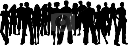 To use this stock image in your creative project, please select the size you need over to the right and click the "Add to Cart" button.
Your downloaded image will come with the Cutcaster watermark removed so don’t worry about the watermark you see on this page. Huge crowd stock vector clipart, Silhouette of a huge crowd of people by Kirsty Pargeter