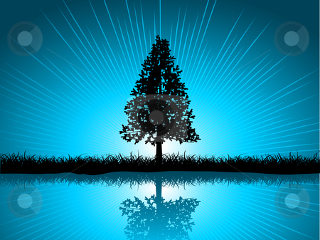To use this stock image in your creative project, please select the size you need over to the right and click the "Add to Cart" button.
Your downloaded image will come with the Cutcaster watermark removed so don’t worry about the watermark you see on this page. Solitary fir tree stock vector clipart, Silhouette of a solitary fir tree reflected in water by Kirsty Pargeter