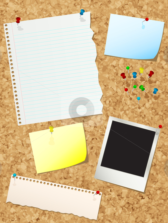 To use this stock image in your creative project, please select the size you need over to the right and click the "Add to Cart" button.
Your downloaded image will come with the Cutcaster watermark removed so don’t worry about the watermark you see on this page. Cork noticeboard with papers stock vector clipart, Cork noticeboard with various bits of paper and push pins by Kirsty Pargeter
