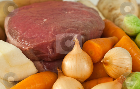 To use this stock image in your creative project, please select the size you need over to the right and click the "Add to Cart" button.
Your downloaded image will come with the Cutcaster watermark removed so don’t worry about the watermark you see on this page. Beef stock photo, Beef and vegetable ready to prepare for a meal by Norma Cornes