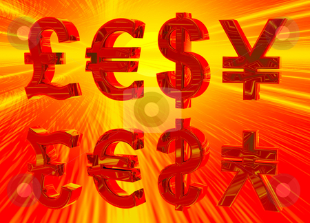 To use this stock image in your creative project, please select the size you need over to the right and click the "Add to Cart" button.
Your downloaded image will come with the Cutcaster watermark removed so don’t worry about the watermark you see on this page. Euro Pound Dollar and Yen Symbols in Gold stock photo, Red Firey Euro Pound Dollar and Yen Symbols in Gold with Reflection by Robert Davies