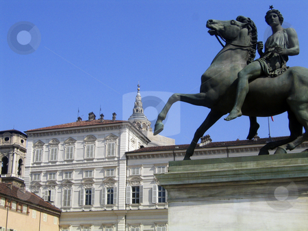 To use this stock image in your creative project, please select the size you need over to the right and click the "Add to Cart" button.
Your downloaded image will come with the Cutcaster watermark removed so don’t worry about the watermark you see on this page. Horse statue in Turin stock photo, Horse statue in Piazza Castello, Turin, Italy, with the royal palace in the background by Alessandro Rizzolli