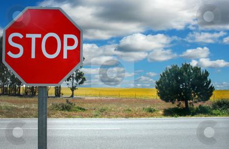 To use this stock image in your creative project, please select the size you need over to the right and click the "Add to Cart" button.
Your downloaded image will come with the Cutcaster watermark removed so don’t worry about the watermark you see on this page. Stop stock photo, Traffic stop signal on a meadow by Marc Torrell