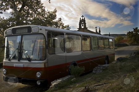 To use this stock image in your creative project, please select the size you need over to the right and click the "Add to Cart" button.
Your downloaded image will come with the Cutcaster watermark removed so don’t worry about the watermark you see on this page. Bus stock photo, Old bus in front of a church by Marc Torrell