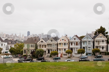 To use this stock image in your creative project, please select the size you need over to the right and click the "Add to Cart" button.
Your downloaded image will come with the Cutcaster watermark removed so don’t worry about the watermark you see on this page. Painted Ladies stock photo, Painted Ladies is a term used for Victorian and Edwardian houses and buildings painted in three or more colors that embellish or enhance their architectural details. by Mariusz Jurgielewicz