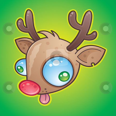 To use this stock image in your creative project, please select the size you need over to the right and click the "Add to Cart" button.
Your downloaded image will come with the Cutcaster watermark removed so don’t worry about the watermark you see on this page. Rudolph the Red Nosed Reindeer stock vector clipart, Wacky Rudolph The Red Nosed Reindeer face with bulging eyes sticking out his tongue. drawn in a humorous cartoon style. by John Schwegel