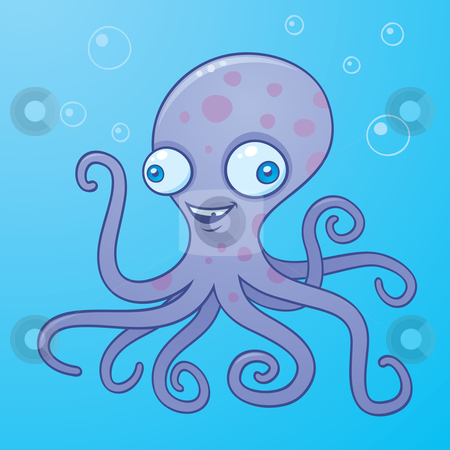 To use this stock image in your creative project, please select the size you need over to the right and click the "Add to Cart" button.
Your downloaded image will come with the Cutcaster watermark removed so don’t worry about the watermark you see on this page. Silly Octopus stock vector clipart, Vector cartoon illustration of a happy octopus in the water with bubbles. by John Schwegel