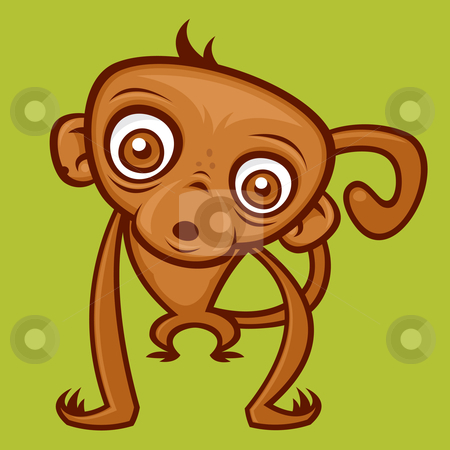 To use this stock image in your creative project, please select the size you need over to the right and click the "Add to Cart" button.
Your downloaded image will come with the Cutcaster watermark removed so don’t worry about the watermark you see on this page. Monkey stock vector clipart, Vector cartoon monkey illustration. by John Schwegel