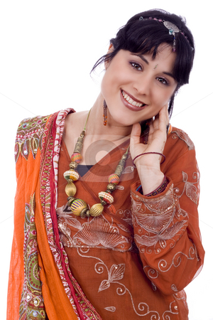 To use this stock image in your creative project, please select the size you need over to the right and click the "Add to Cart" button.
Your downloaded image will come with the Cutcaster watermark removed so don’t worry about the watermark you see on this page. Beautiful smiling woman stock photo, Beautiful young smiling ethnic woman white isolate by Marc Torrell