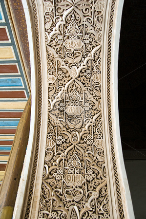 To use this stock image in your creative project, please select the size you need over to the right and click the "Add to Cart" button.
Your downloaded image will come with the Cutcaster watermark removed so don’t worry about the watermark you see on this page. Moorish style stucco background stock photo, A detail of a Moorish style stucco of a arch in Marrakesh by Roberto Marinello