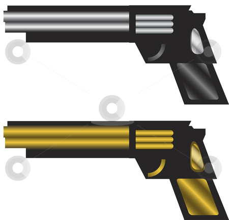 To use this stock image in your creative project, please select the size you need over to the right and click the "Add to Cart" button.
Your downloaded image will come with the Cutcaster watermark removed so don’t worry about the watermark you see on this page. Guns stock vector clipart, Silver and Golden Modern Stylized Automatic Guns by Augusto Cabral Graphiste Rennes