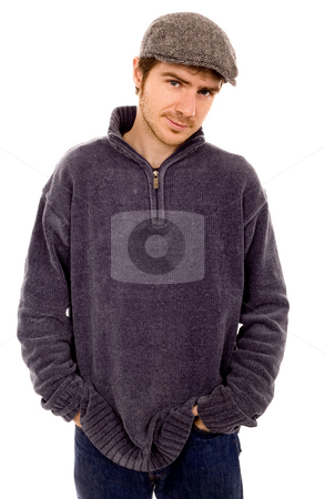 To use this stock image in your creative project, please select the size you need over to the right and click the "Add to Cart" button.
Your downloaded image will come with the Cutcaster watermark removed so don’t worry about the watermark you see on this page. Man waiting stock photo, Young man with hat white isolate by Marc Torrell