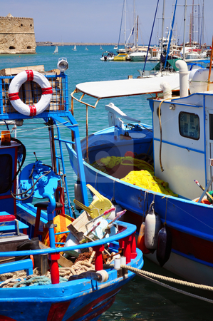 To use this stock image in your creative project, please select the size you need over to the right and click the "Add to Cart" button.
Your downloaded image will come with the Cutcaster watermark removed so don’t worry about the watermark you see on this page. Fishing boats stock photo, Fishing boats. Port of Heraklion, Crete, Greece by Fernando Barozza