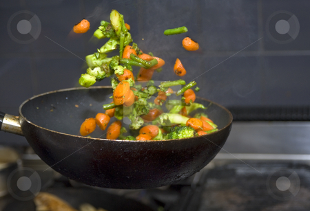 To use this stock image in your creative project, please select the size you need over to the right and click the "Add to Cart" button.
Your downloaded image will come with the Cutcaster watermark removed so don’t worry about the watermark you see on this page. Flying veggies stock photo, Vegetables flying mid air, being flipped from a frying pan by Corepics VOF