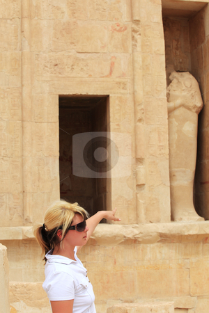 To use this stock image in your creative project, please select the size you need over to the right and click the "Add to Cart" button.
Your downloaded image will come with the Cutcaster watermark removed so don’t worry about the watermark you see on this page. Female tourist stock photo, Female tourist looking at Queen Hatchepsovet Temple, Egypt by Tom P.