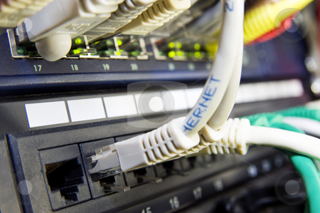 To use this stock image in your creative project, please select the size you need over to the right and click the "Add to Cart" button.
Your downloaded image will come with the Cutcaster watermark removed so don’t worry about the watermark you see on this page. Ethernet switch stock photo, Eternet switch and patch panel in a professional server configuration by Corepics VOF