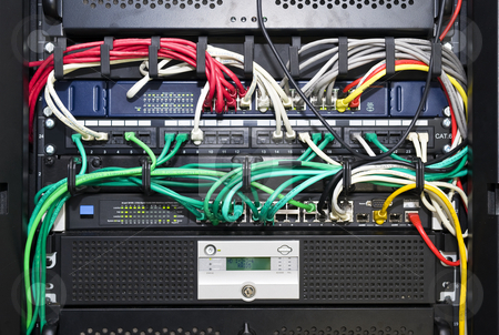 To use this stock image in your creative project, please select the size you need over to the right and click the "Add to Cart" button.
Your downloaded image will come with the Cutcaster watermark removed so don’t worry about the watermark you see on this page. Network server cable management stock photo, The color coded and neatly bracketed cables for network and telecommunications in an high tech server configuration by Corepics VOF