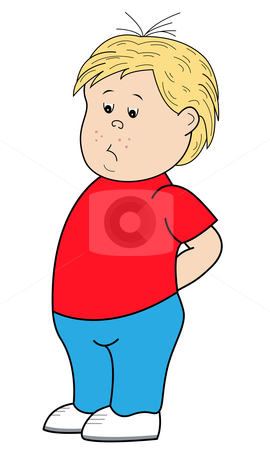 To use this stock image in your creative project, please select the size you need over to the right and click the "Add to Cart" button.
Your downloaded image will come with the Cutcaster watermark removed so don’t worry about the watermark you see on this page. Sad Little Boy Cartoon Character - Vector Illustration stock vector clipart, Sad child cartoon character looking down at the floor. Could be he has done something wrong and is in trouble. by toots77