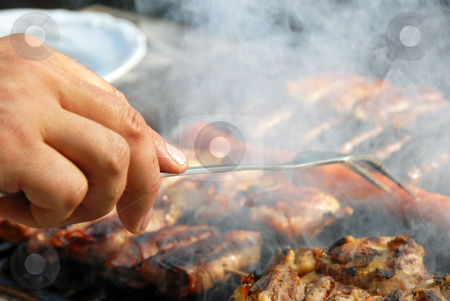 To use this stock image in your creative project, please select the size you need over to the right and click the "Add to Cart" button.
Your downloaded image will come with the Cutcaster watermark removed so don’t worry about the watermark you see on this page. Meat on barbecue stock photo, Various meat grilled on barbecue in smoke closeup by Julija Sapic