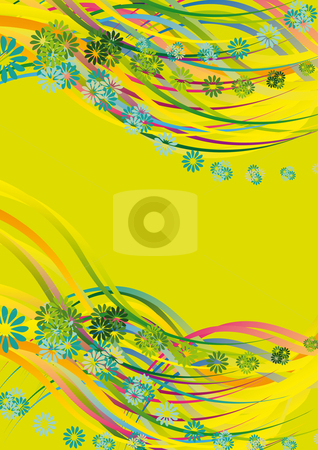 To use this stock image in your creative project, please select the size you need over to the right and click the "Add to Cart" button.
Your downloaded image will come with the Cutcaster watermark removed so don’t worry about the watermark you see on this page. Flower and wavy lines stock vector clipart, Decorative flower and wavy lines background on green by Karin Claus