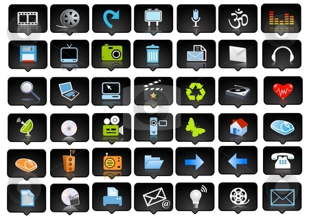 To use this stock image in your creative project, please select the size you need over to the right and click the "Add to Cart" button.
Your downloaded image will come with the Cutcaster watermark removed so don’t worry about the watermark you see on this page. Icons and logo stock photo, Icons set and logo - web page design elements by Stelian Ion