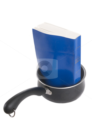 To use this stock image in your creative project, please select the size you need over to the right and click the "Add to Cart" button.
Your downloaded image will come with the Cutcaster watermark removed so don’t worry about the watermark you see on this page. Cooking the Books stock photo, Paperback Bible in Sauce Pan, Isolated on a white background. by Steve Carroll