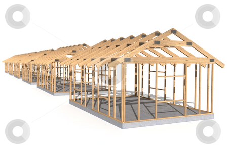 To use this stock image in your creative project, please select the size you need over to the right and click the "Add to Cart" button.
Your downloaded image will come with the Cutcaster watermark removed so don’t worry about the watermark you see on this page. House frames stock photo, House frames on concrete foundation lined up with dof. by Magnus Johansson