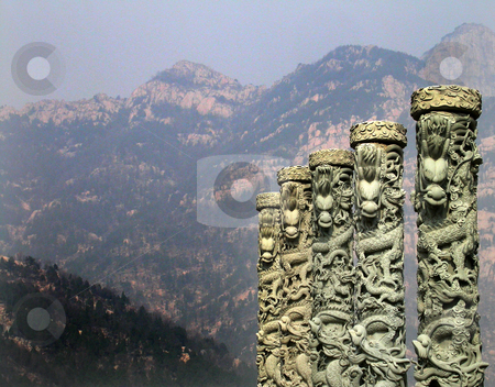 To use this stock image in your creative project, please select the size you need over to the right and click the "Add to Cart" button.
Your downloaded image will come with the Cutcaster watermark removed so don’t worry about the watermark you see on this page. Mount Tai Shandong Province China stock photo, Dragons and Mount Tai, Tai Shan, Shandong Province, China by William Perry