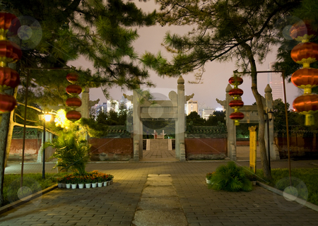 To use this stock image in your creative project, please select the size you need over to the right and click the "Add to Cart" button.
Your downloaded image will come with the Cutcaster watermark removed so don’t worry about the watermark you see on this page. Ancient Temple of Sun and Lanterns Beijing China Night stock photo, Ancient Temple of the Sun With Red Lanterns Stone Gate Altar Beijing, China Night Shot by William Perry