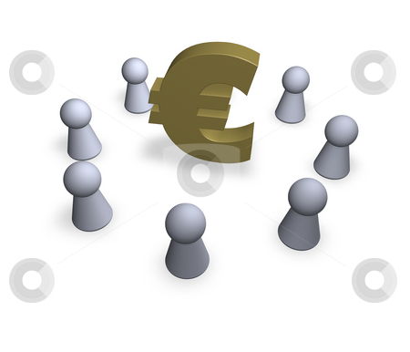 To use this stock image in your creative project, please select the size you need over to the right and click the "Add to Cart" button.
Your downloaded image will come with the Cutcaster watermark removed so don’t worry about the watermark you see on this page. Centre stock photo, Euro sign and circle of play figures - 3d illustration by J?