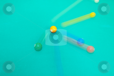 To use this stock image in your creative project, please select the size you need over to the right and click the "Add to Cart" button.
Your downloaded image will come with the Cutcaster watermark removed so don’t worry about the watermark you see on this page. Pool balls moving stock photo, Conceptual shot of moving pool balls using rear-curtain flash and a slow shutter. by Nicolaas Traut