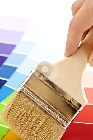 To use this stock image in your creative project, please select the size you need over to the right and click the "Add to Cart" button.
Your downloaded image will come with the Cutcaster watermark removed so don’t worry about the watermark you see on this page. Hand holding paintbrush stock photo, Hand holding paintbrush over color card samples by Elena Elisseeva