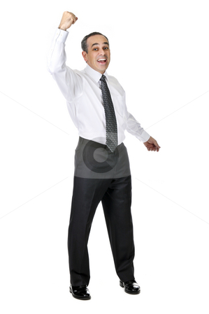 To use this stock image in your creative project, please select the size you need over to the right and click the "Add to Cart" button.
Your downloaded image will come with the Cutcaster watermark removed so don’t worry about the watermark you see on this page. Business man in suit stock photo, Happy celebrating business man in suit isolated on white background by Elena Elisseeva