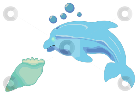 To use this stock image in your creative project, please select the size you need over to the right and click the "Add to Cart" button.
Your downloaded image will come with the Cutcaster watermark removed so don’t worry about the watermark you see on this page. Dolphin and Shell stock vector clipart, Vector Illustration of a blue dolphin and a sea shell. by Robert Gebbie
