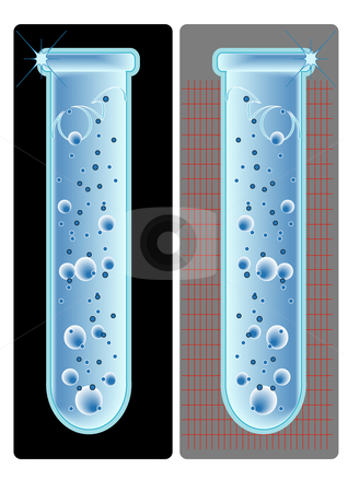 To use this stock image in your creative project, please select the size you need over to the right and click the "Add to Cart" button.
Your downloaded image will come with the Cutcaster watermark removed so don’t worry about the watermark you see on this page. Test Tubes stock vector clipart, A vector illustration of two test tubes, one on a gray background, one a black background by Robert Gebbie