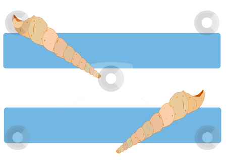 To use this stock image in your creative project, please select the size you need over to the right and click the "Add to Cart" button.
Your downloaded image will come with the Cutcaster watermark removed so don’t worry about the watermark you see on this page. Unicorn Shells on Blue stock vector clipart, Vector Illustration of unicorn sea shells over blue title banners. by Robert Gebbie