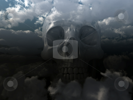 To use this stock image in your creative project, please select the size you need over to the right and click the "Add to Cart" button.
Your downloaded image will come with the Cutcaster watermark removed so don’t worry about the watermark you see on this page. Skull stock photo, Skull in cloudy sky - 3d illustration by J?