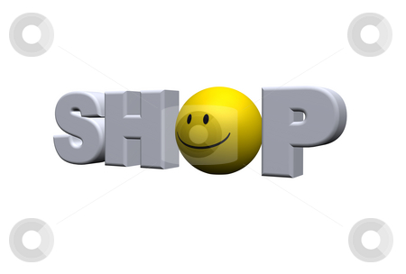 To use this stock image in your creative project, please select the size you need over to the right and click the "Add to Cart" button.
Your downloaded image will come with the Cutcaster watermark removed so don’t worry about the watermark you see on this page. Shop stock photo, The word shop with a smiley instead the o - 3d illustration by J?
