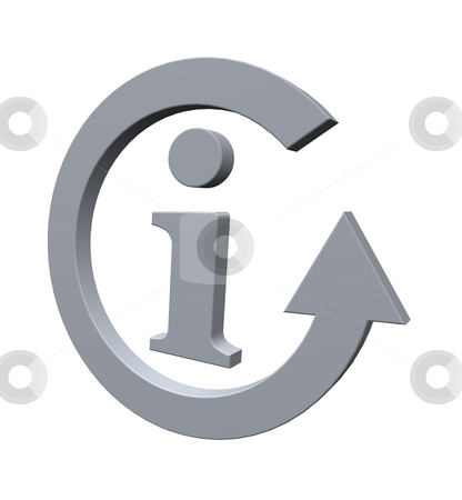 To use this stock image in your creative project, please select the size you need over to the right and click the "Add to Cart" button.
Your downloaded image will come with the Cutcaster watermark removed so don’t worry about the watermark you see on this page. Info stock photo, Information symbol and cycle pointer on white background - 3d illustration by J?