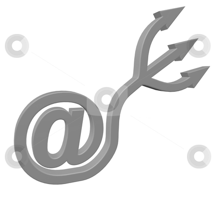 To use this stock image in your creative project, please select the size you need over to the right and click the "Add to Cart" button.
Your downloaded image will come with the Cutcaster watermark removed so don’t worry about the watermark you see on this page. Spam stock photo, Email alias with three pointers on white background - 3d illustration by J?