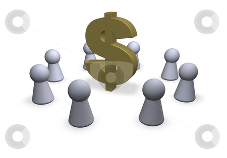 To use this stock image in your creative project, please select the size you need over to the right and click the "Add to Cart" button.
Your downloaded image will come with the Cutcaster watermark removed so don’t worry about the watermark you see on this page. Dollar stock photo, Circle of play figures with dollar sign - 3d illustration by J?